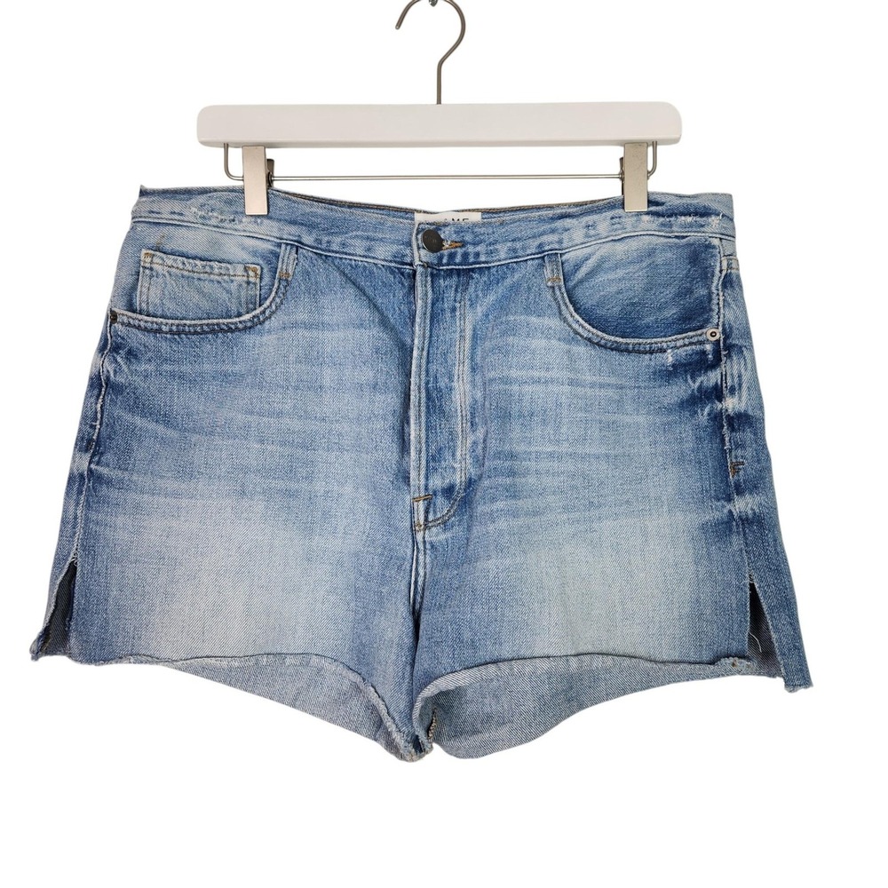 FRAME Le Original Gregory Way Shorts Womens 30 Blue Denim Cutoff Raw Hem